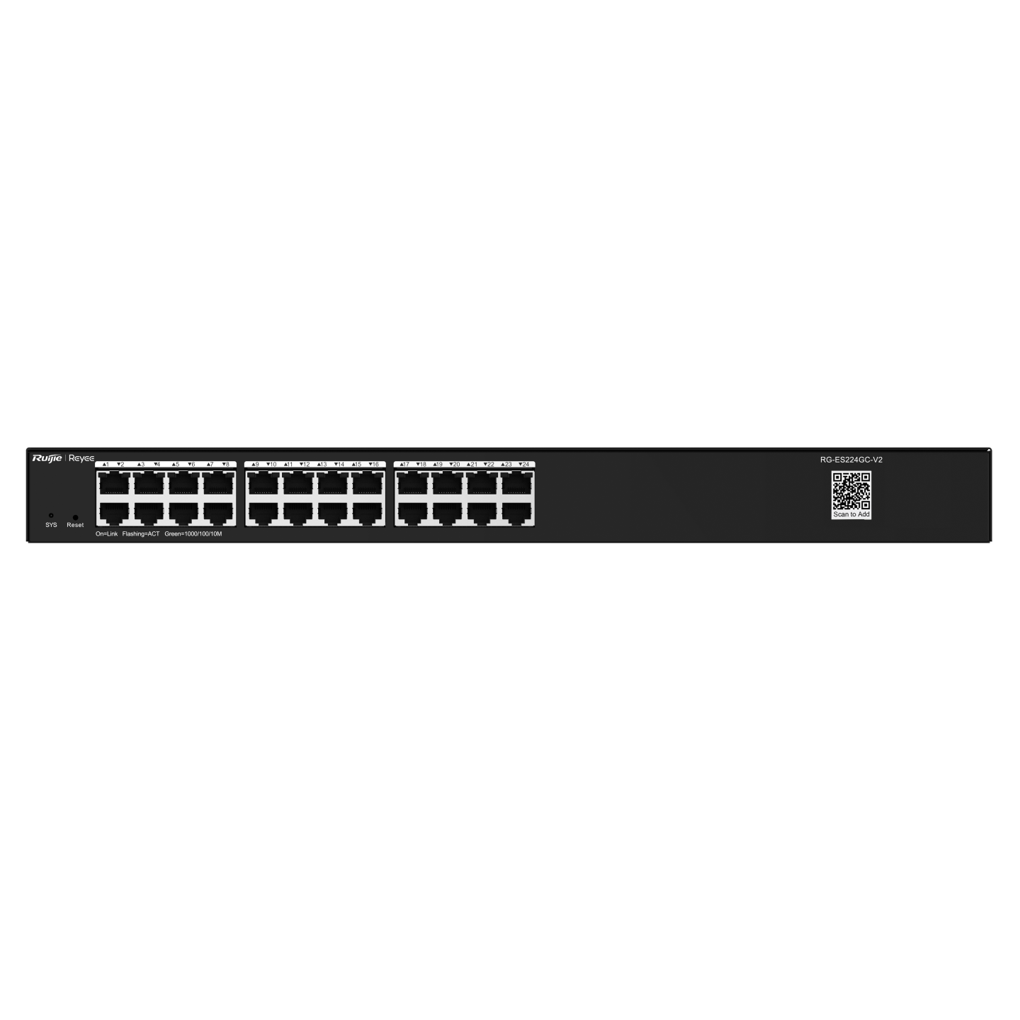 RG-ES224GC-V2 , 24-Port Gigabit Smart Cloud Managed Non-PoE Switch
