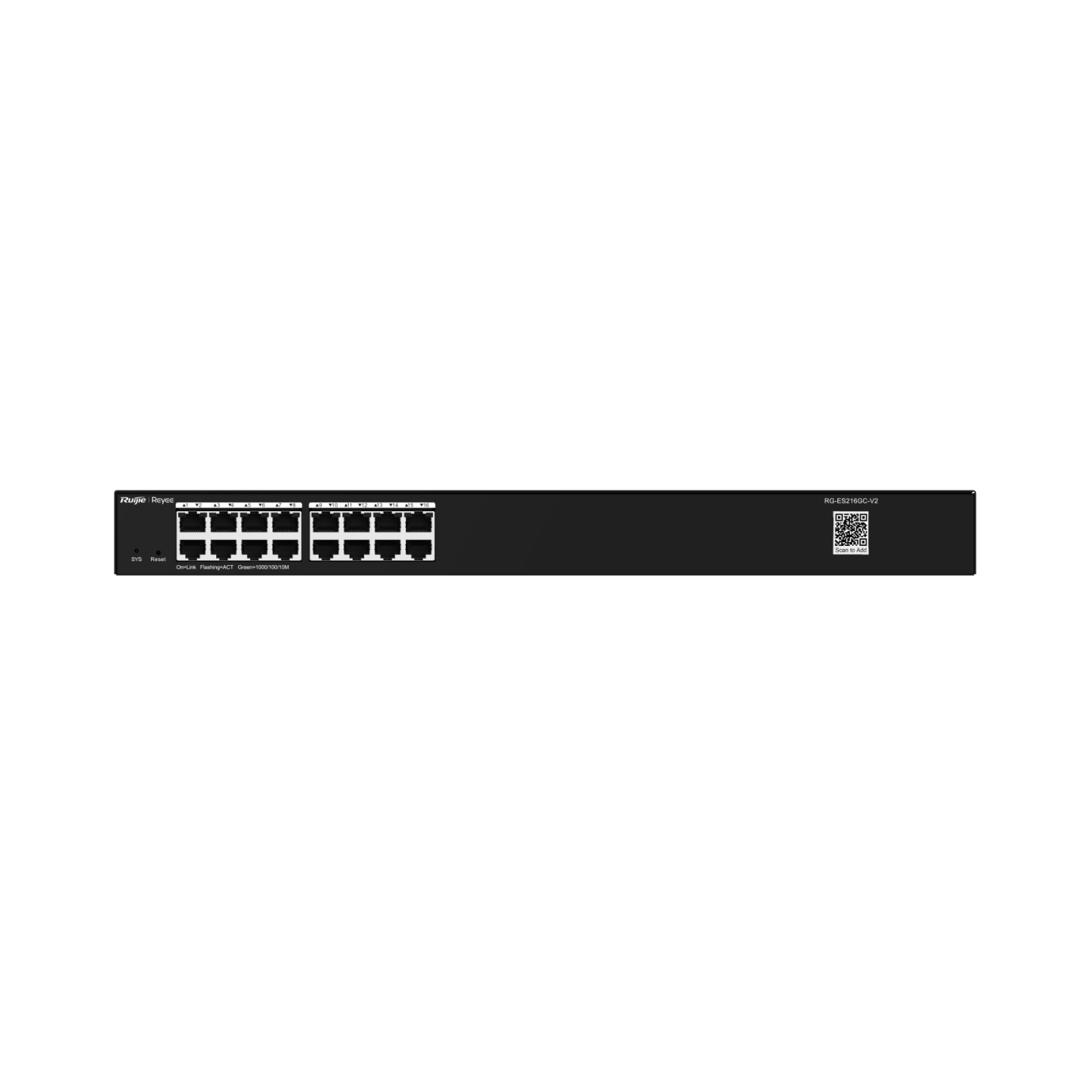 RG-ES216GC-V2, 16-Port Gigabit Smart Cloud Managed Non-PoE Switch
