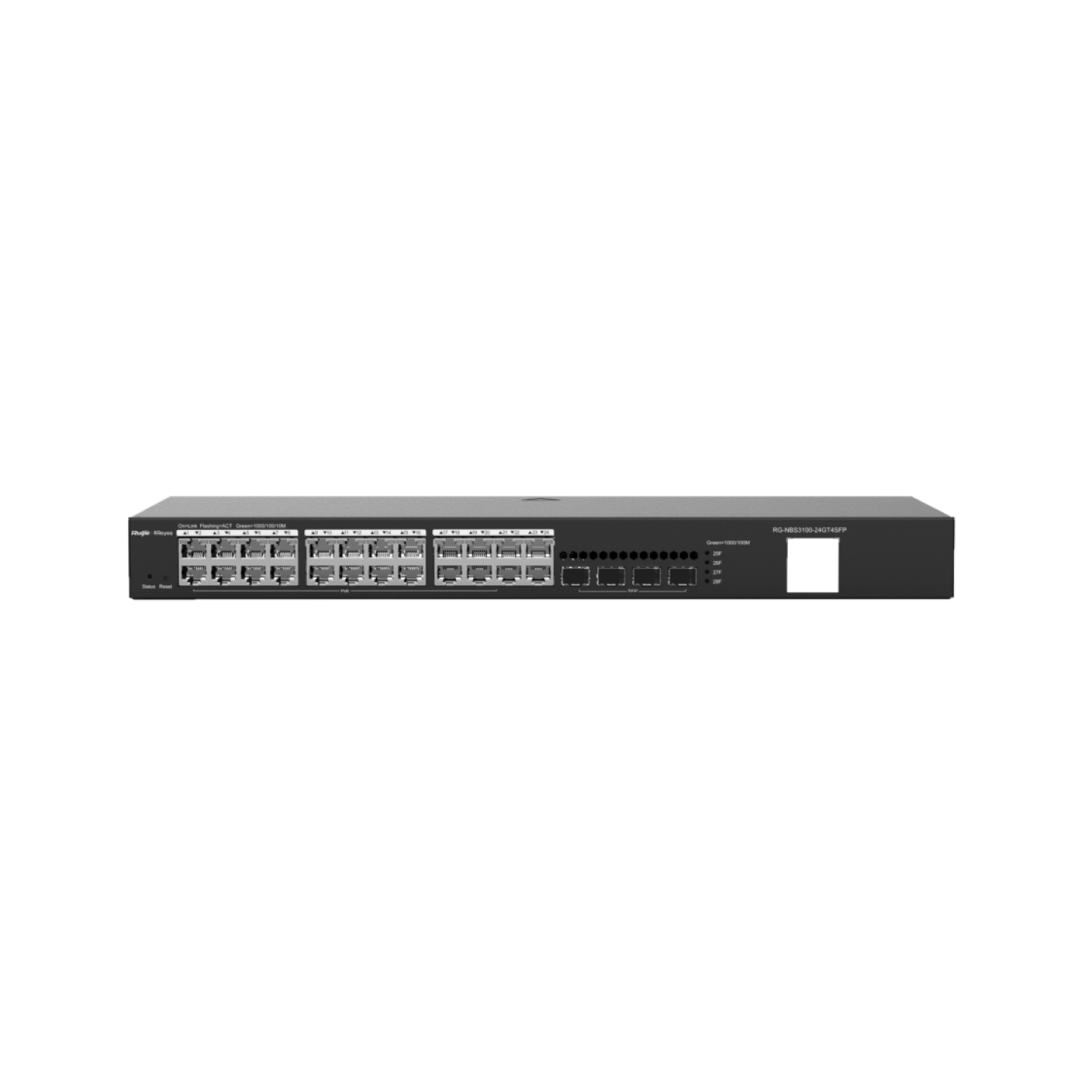 RG-NBS3100-24GT4SFP, 28-Port Gigabit Layer 2 Cloud Managed Non-PoE Switch