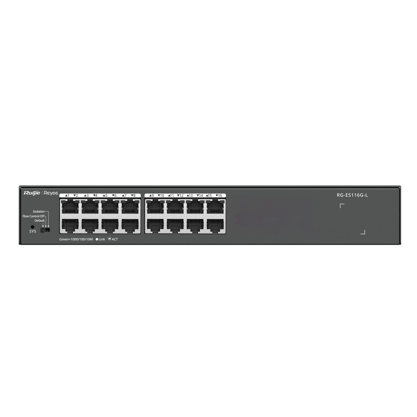 RG-ES116G-L, 16-Port 10/100/1000 Mbps Unmanaged Non-PoE Switch