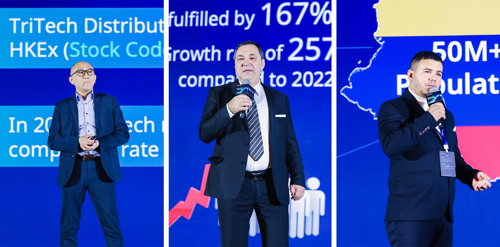 Alan Chan, Hasan Yücel Yiğit, and Yahir Orlando Bermudez speaking at the summit