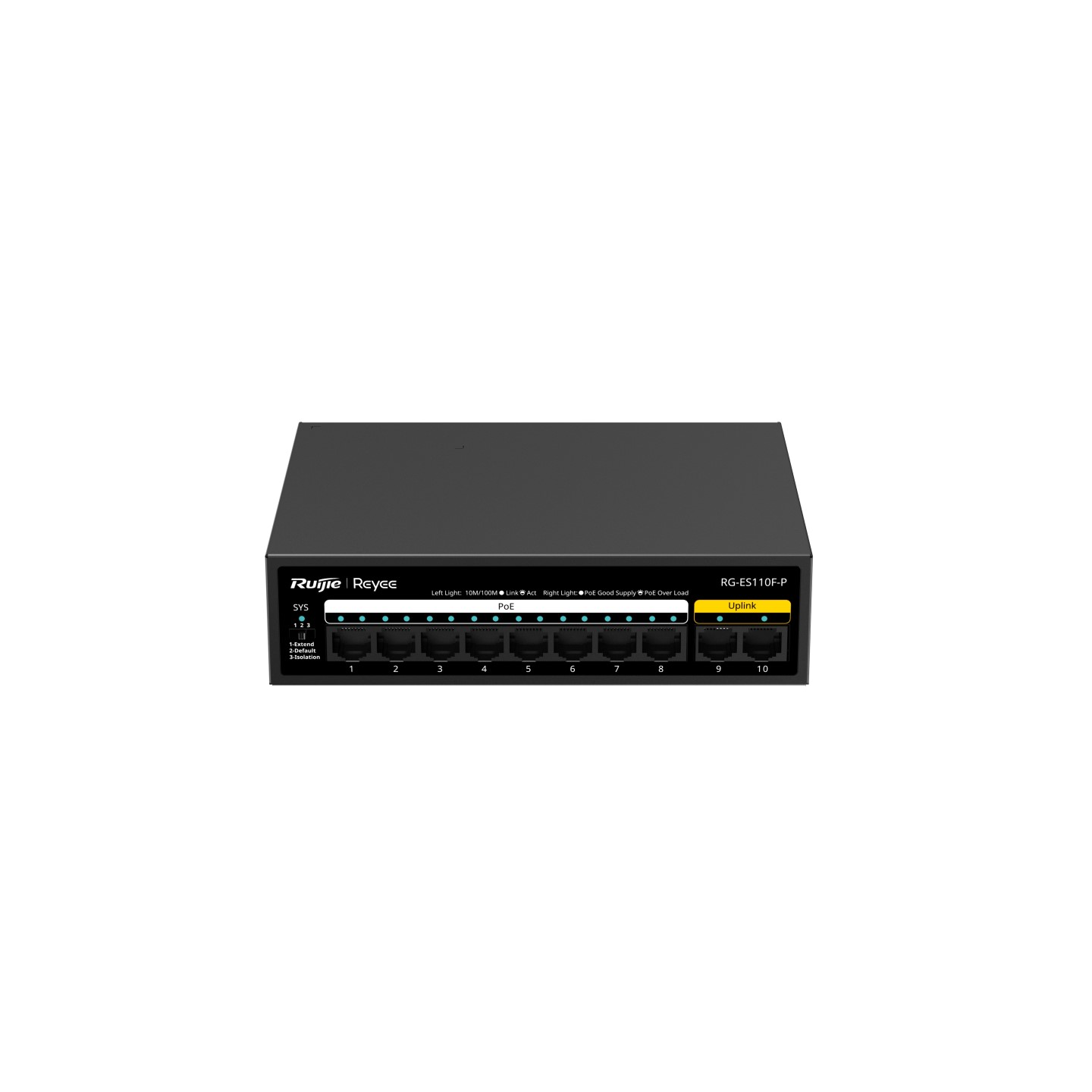RG-ES110F-P, 10-Port 10/100 Mbps Unmanaged PoE Switch