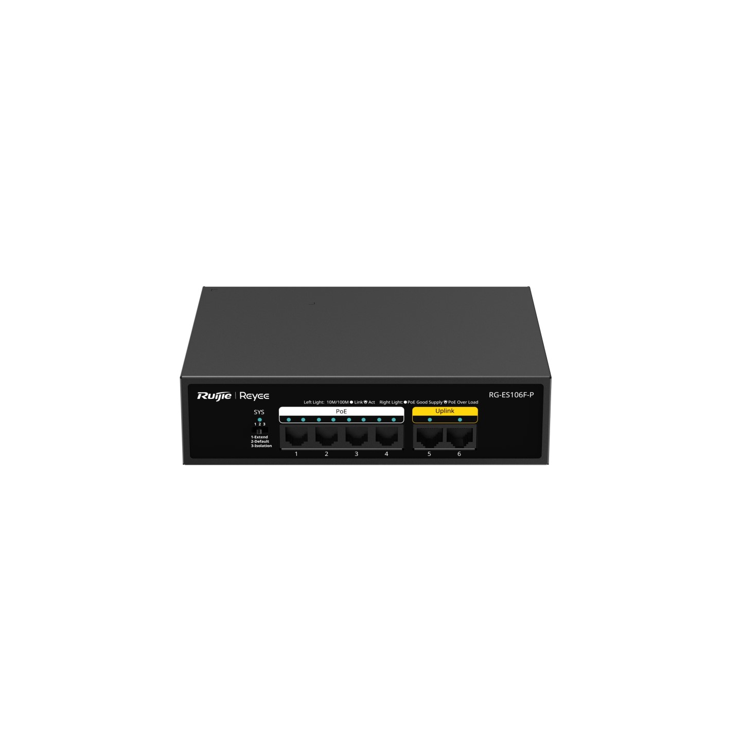 RG-ES106F-P, 6-Port 10/100 Mbps Unmanaged PoE Switch
