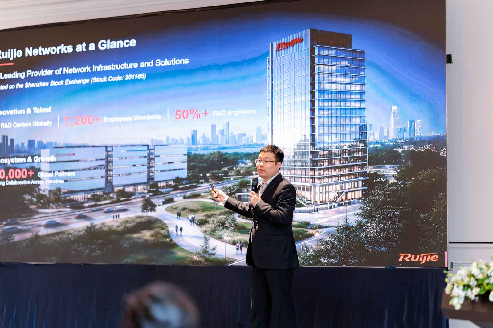 Ruijie Networks at a Glance presentation at the Laos seminar