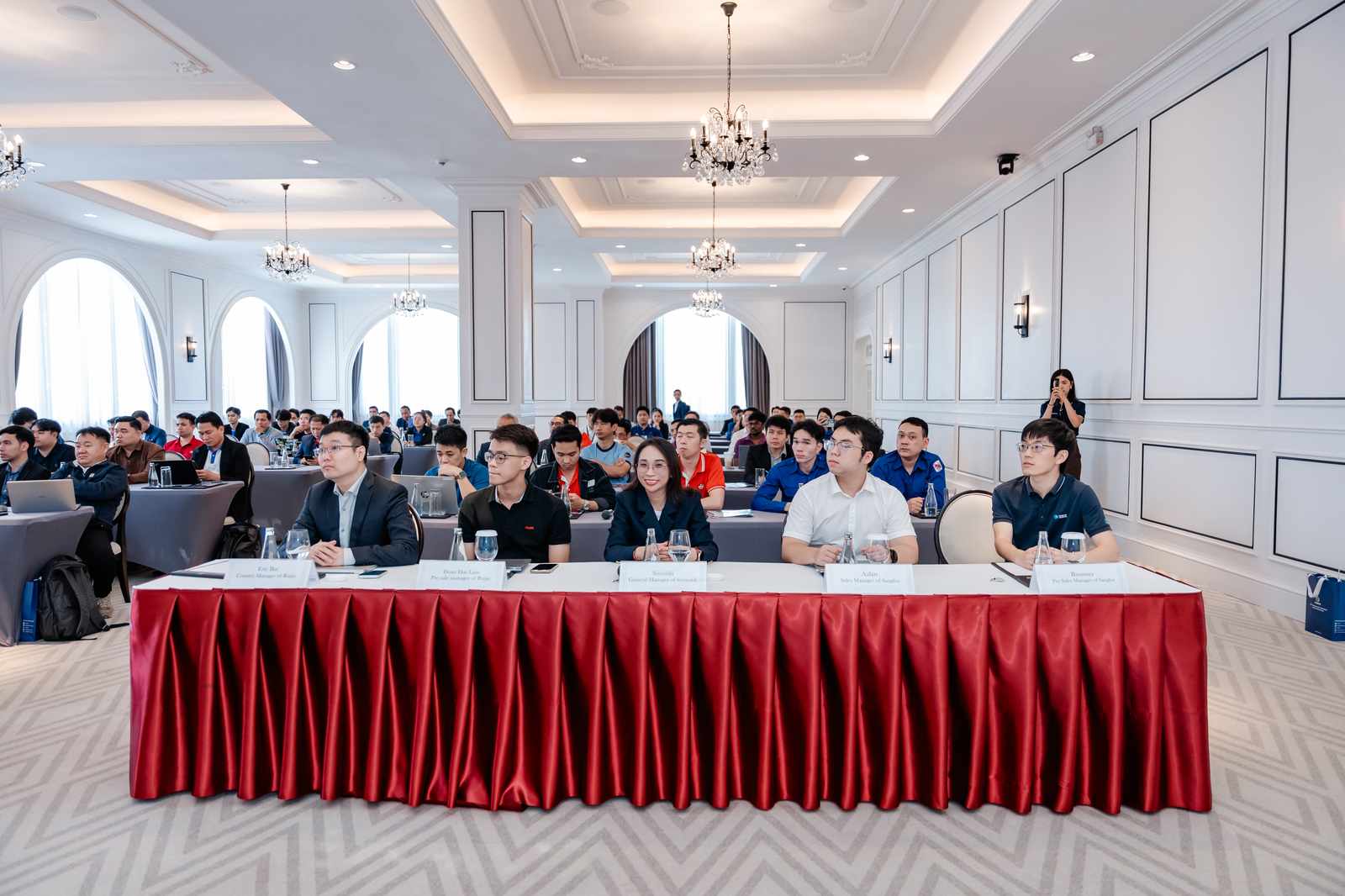 Ruijie, Sangfor, and Sysmatik leadership panel at the Laos seminar