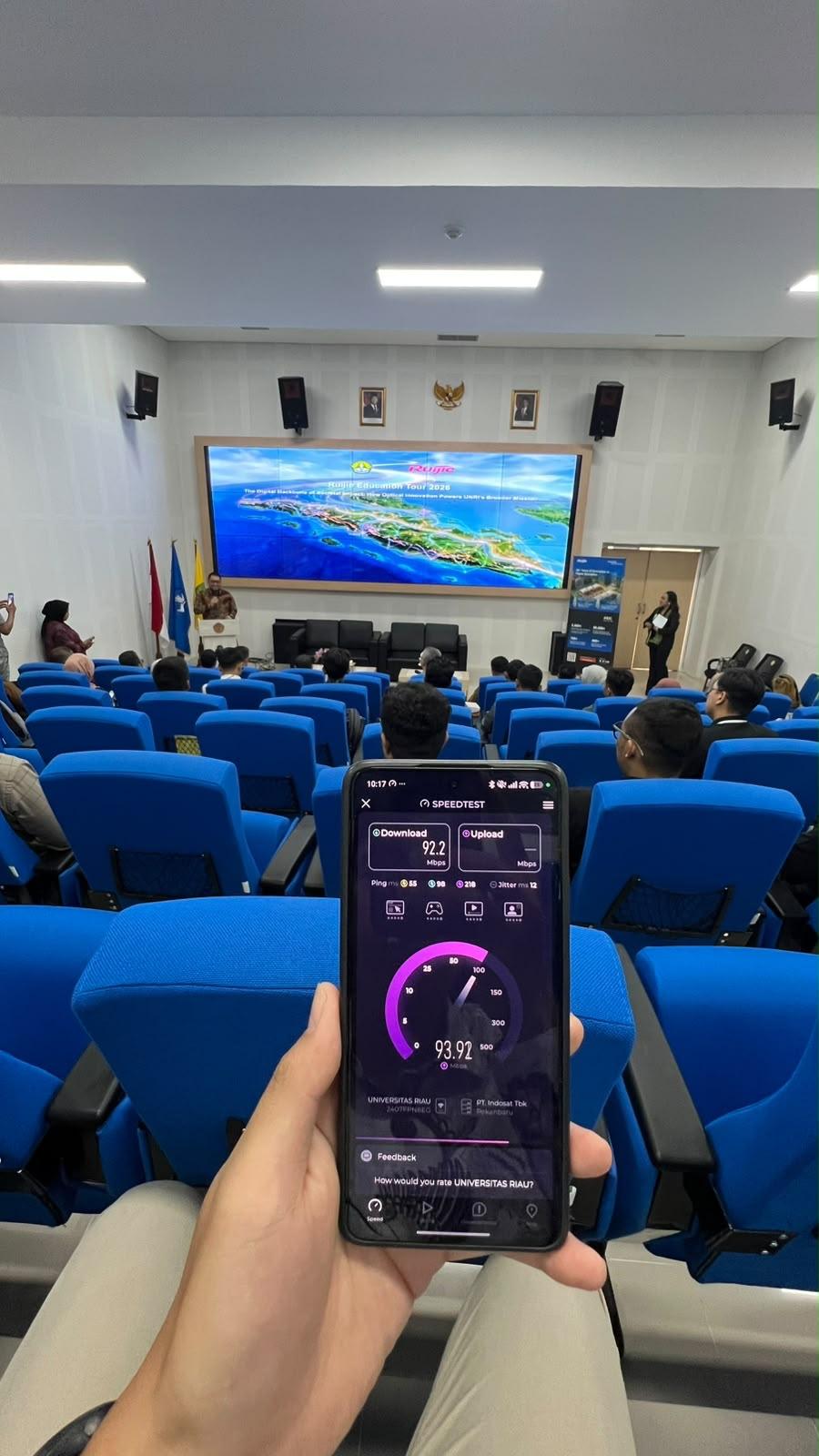 UNRI network speed test demonstration
