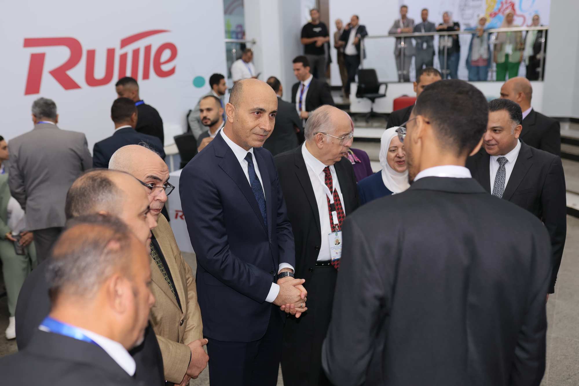 Ruijie Networks representatives networking at RoboDam 2026