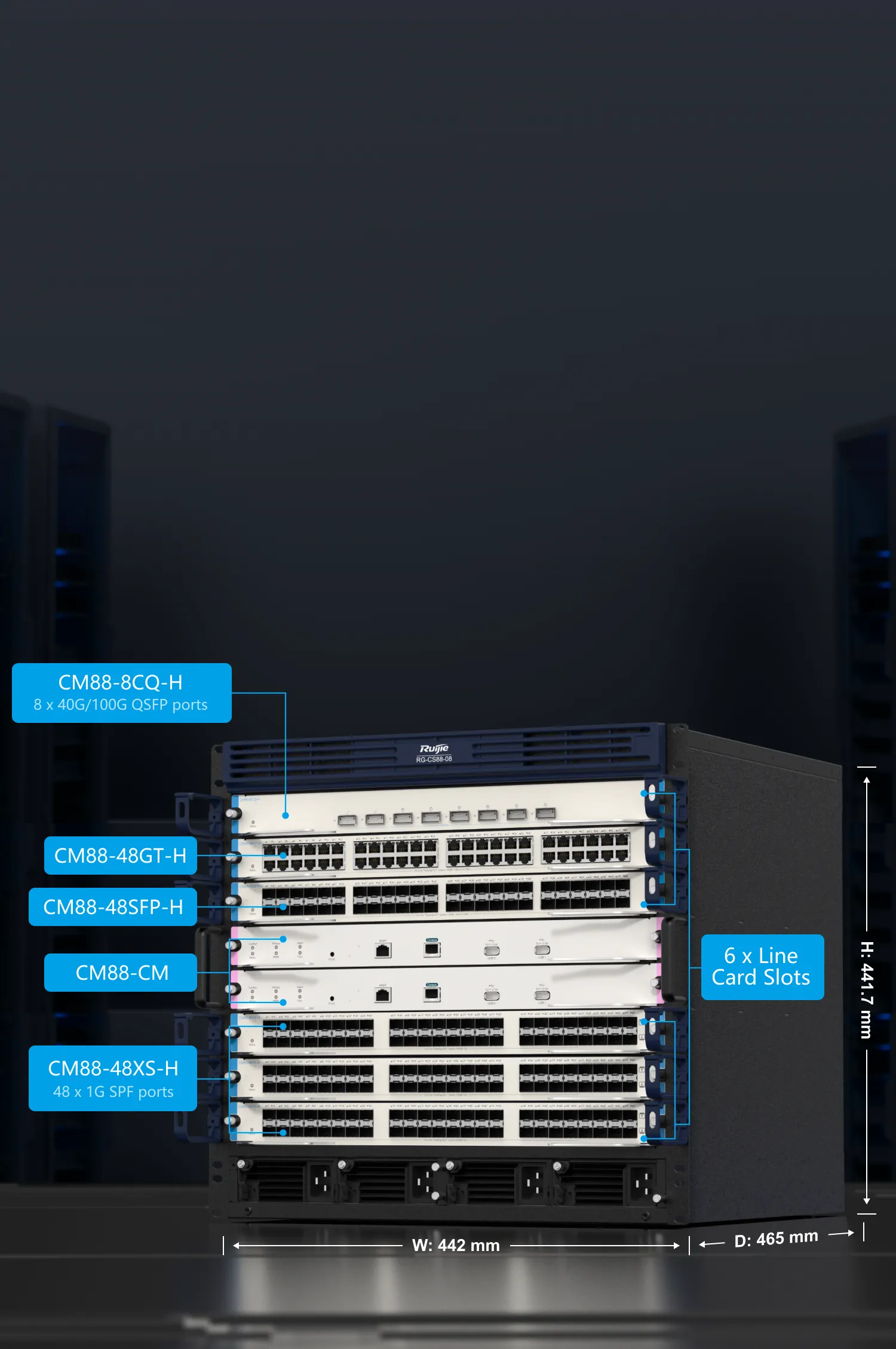 RG-CS88-08, Ruijie 10 RU Modular High-Performance Core Switch with